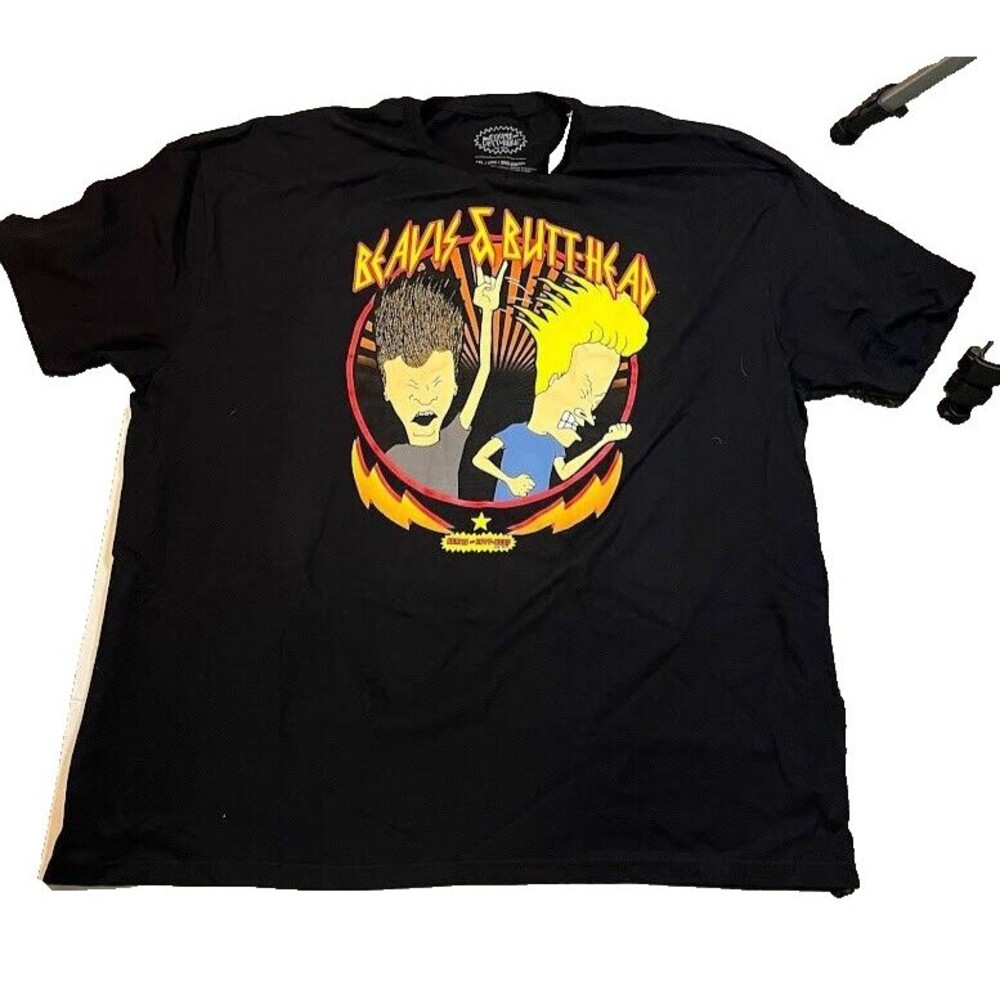 NWT Men's Beavis & Butthead Classic Black Normcore Cosplay T-Shirt SZ 3XL